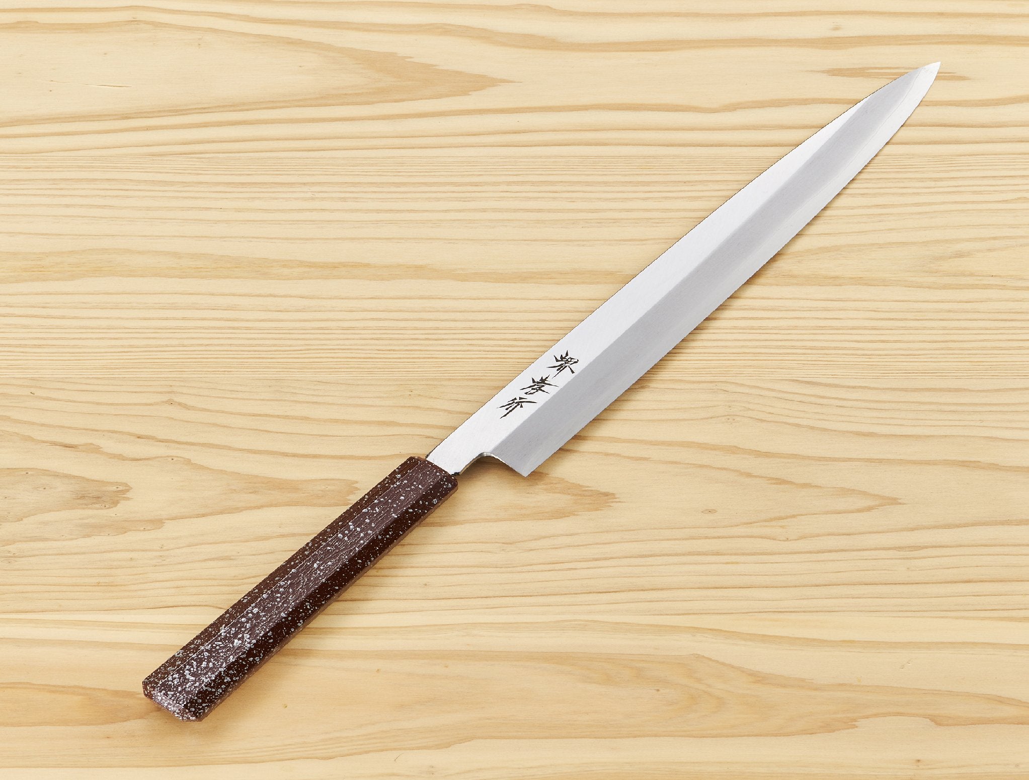 Aoki Takayuki (堺孝行) Knife INOX NANAIRO 210mm Silver Speckled Maroon - –  True World Foods DC