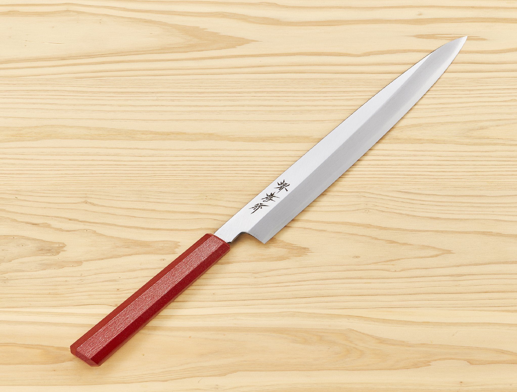 Aoki Takayuki (堺孝行) Knife INOX NANAIRO 210mm Vermillion Pearl